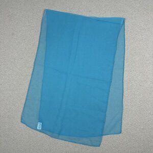 Vtg Vera Sheer Scarf Bright Blue Sheer 44x14” Polyester Neumann Hand Rolled